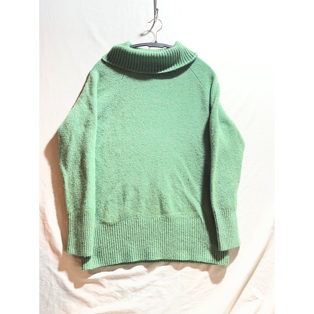 Goodthreads Womens Green Marl Wool Blend Oversized Turtleneck Sweater Size L